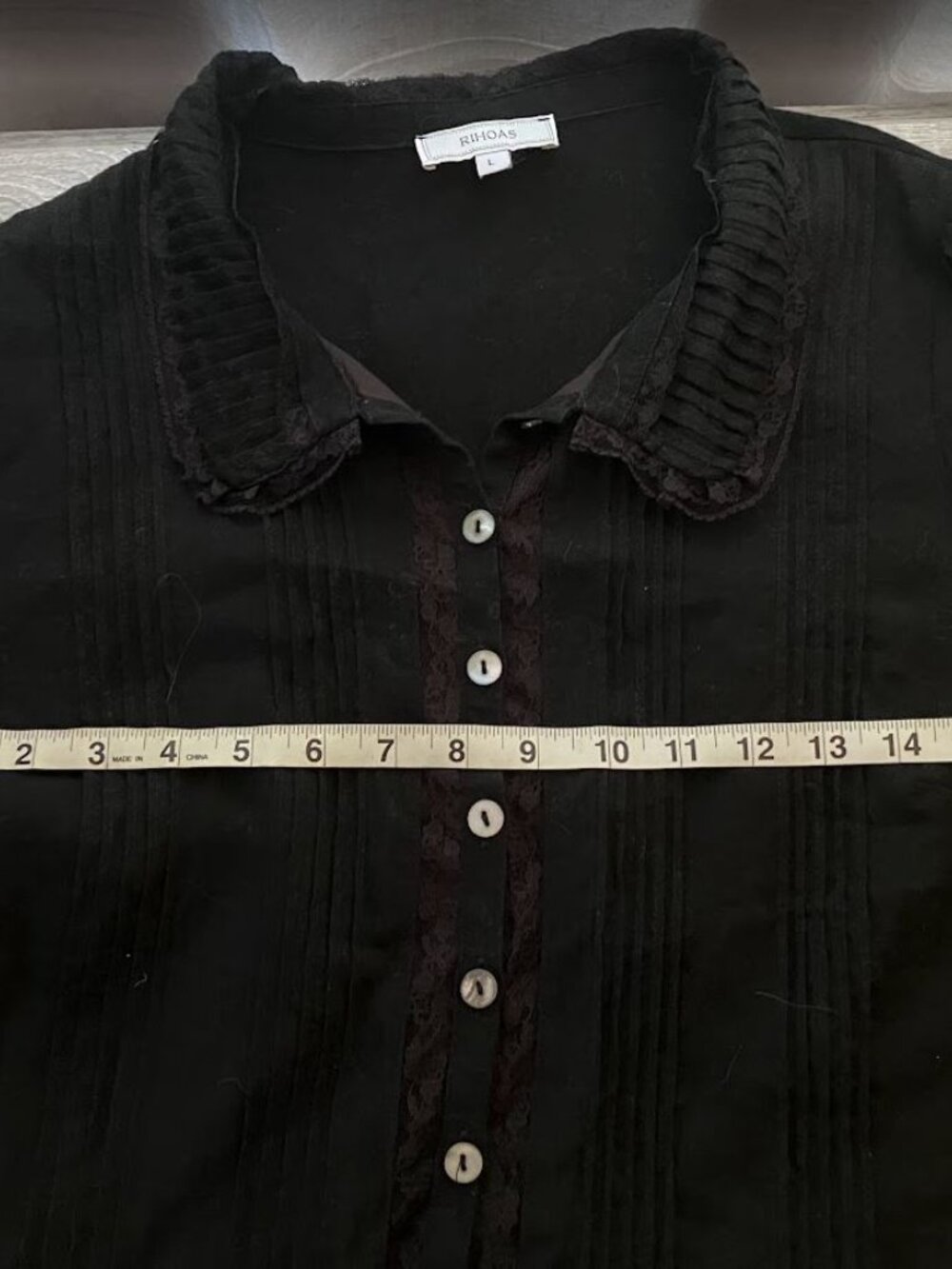 French inspired Cotton Peasant blouse - Picture 3 of 7